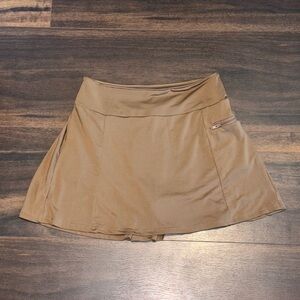 Tan/Brown Athletic Skirt with Side Pocket